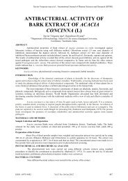 antibacterial activity of bark extract of acacia concinna (l)