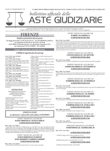 ASTE GIUDIZIARIE - ISVEG Pistoia