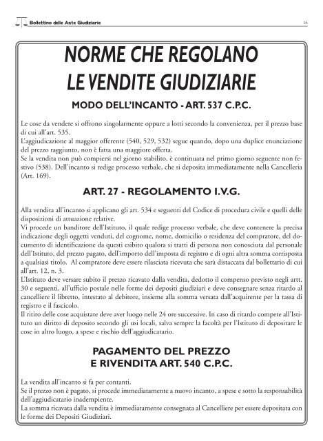 Scarica il Bollettino nÂ° 41 del 23/11/2011 - ISVEG Istituto Vendite ...