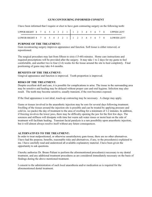 Gingivectomy Consent Form
