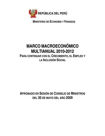 MARCO MACROECONÓMICO MULTIANUAL 2010-2012