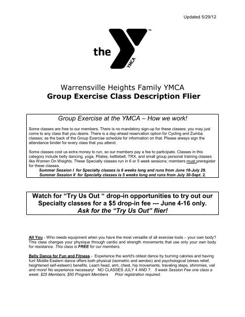 Warrensville Heights Family YMCA Group Exercise Class ...