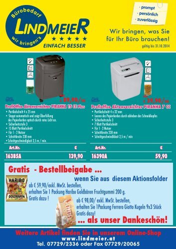 Gratis - Bestellbeigabe ... ... als unser Dankeschön!