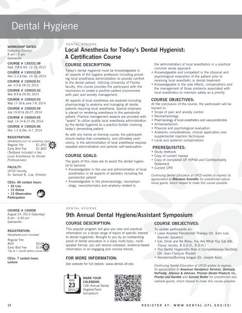 Download a Catalog - College of Dentistry - University of Florida