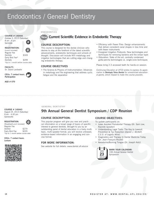 Download a Catalog - College of Dentistry - University of Florida