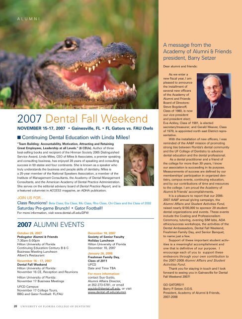 Today - College of Dentistry - University of Florida