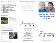South King County Case Management Program Brochure