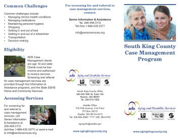 South King County Case Management Program Brochure