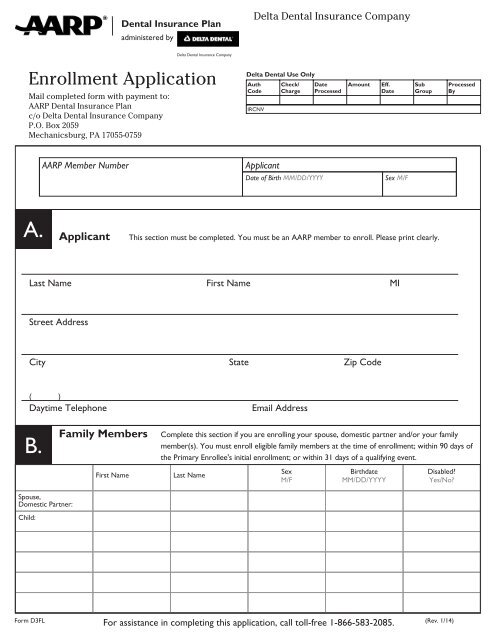 Enrollment Application Delta Dental Insurance