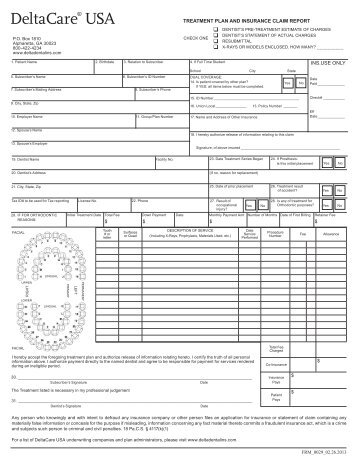 DeltaCare USA claim form - Delta Dental Insurance