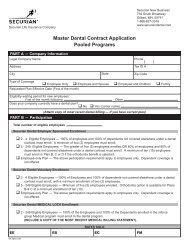 Master Dental Contract Application Pooled ... - Securian Dental