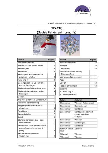 SPATIE (Sophia PatiÃ«nteninformatie) - Sophia Revalidatie