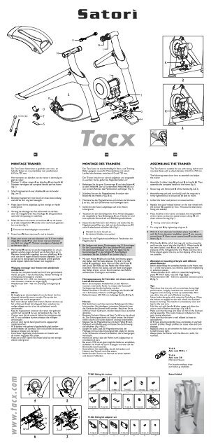 assembling the trainer montage des trainers psto 1 6 7 4 5 2 3 ... - Tacx