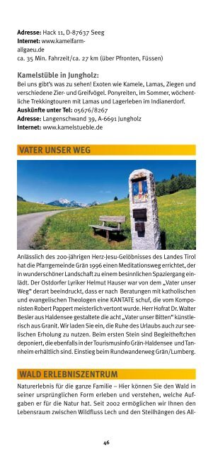 URLAUB â WAS TUN? - Tannheimer Tal