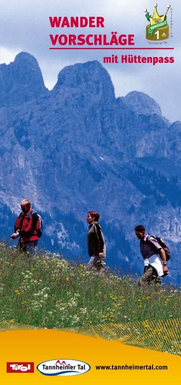 Wander vorschlÃ¤ge - Tannheimer Tal