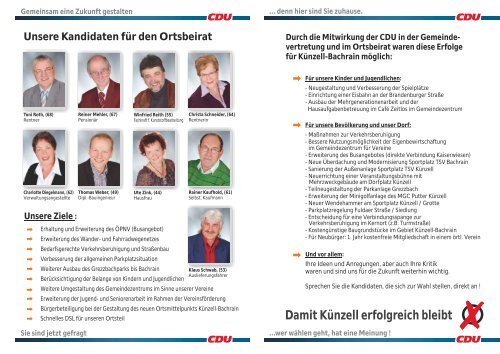 Unsere Kandidaten für die Gemeindevertretung ... - CDU Künzell