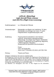 LAPL(A) (Motorflug) Light Aircraft Pilots License nach ... - Tannkosh