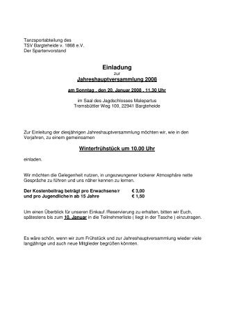 Einladung als pdf Format zum Ausdrucken - TSV Bargteheide