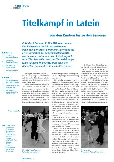 Tanzjournal - Deutscher Tanzsportverband eV