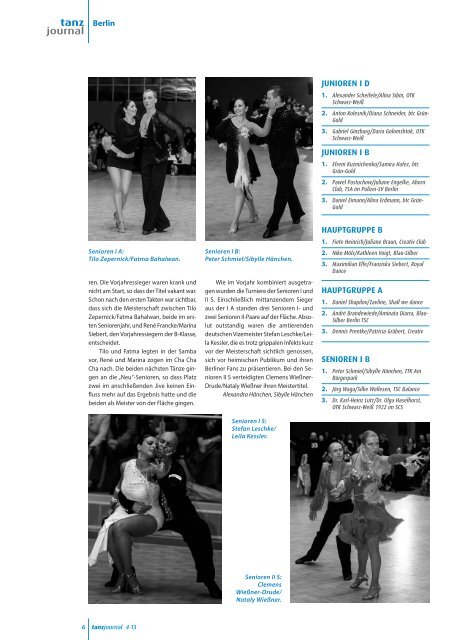 Tanzjournal - Deutscher Tanzsportverband eV