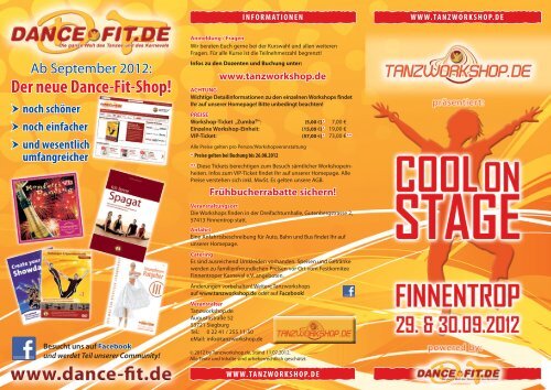 Flyer Cool on Stage in Finnentrop - Tanzworkshop.de