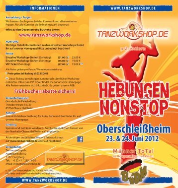 Flyer Workshops in OberschleiÃheim - Tanzworkshop.de