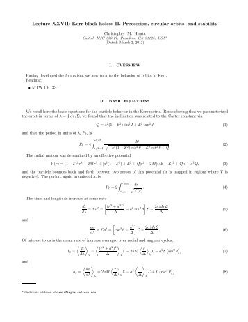 Kerr black holes: II. Precession, circular orbits, and stability