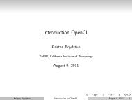 Introduction OpenCL - TAPIR Group at Caltech