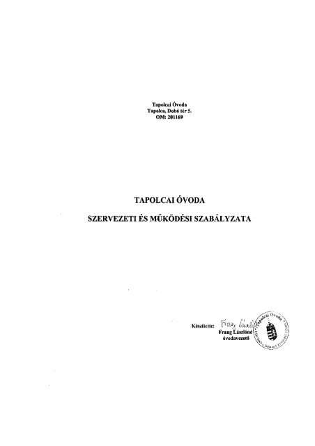 PDF - Tapolca