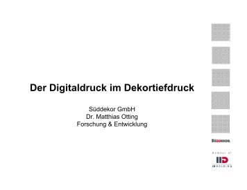 Der Digitaldruck im Dekortiefdruck - tappi