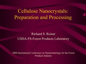 Cellulose Nanocrystals: Preparation and Processing - tappi