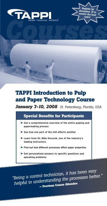 TAPPI Introduction to Pulp and Paper Technology Course