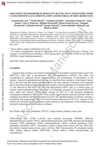 1 TREATMENT OF DOXORUBICIN RESISTANT MCF7/Dx ... - TARA