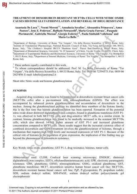 1 TREATMENT OF DOXORUBICIN RESISTANT MCF7/Dx ... - TARA