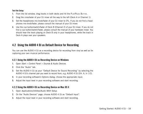 AUDIO 4 DJ – Getting Started