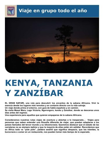 KENYA, TANZANIA Y ZANZÍBAR - Viajes Tarannà
