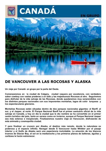 DE VANCOUVER A LAS ROCOSAS Y ALASKA - Viajes Tarannà