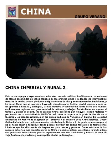 CHINA IMPERIAL Y RURAL 2 - Viajes Tarannà