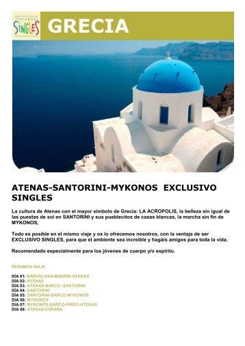 atenas-santorini-mykonos exclusivo singles - Viajes Tarannà