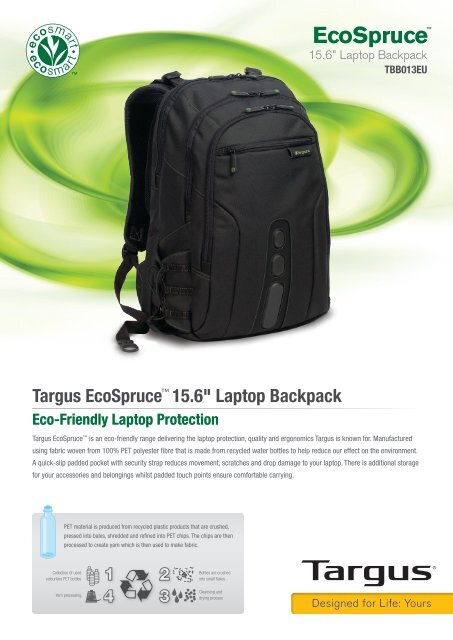 EcoSpruceâ¢ 15.6" Laptop Backpack (TBB013EU) - Targus