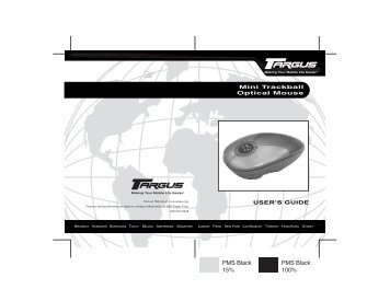 Targus Mini Trackball Optical Mouse User's Guide