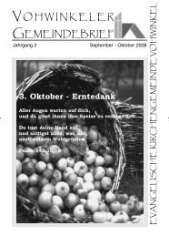 3. Oktober - Erntedank - Evangelische Kirchengemeinde Vohwinkel