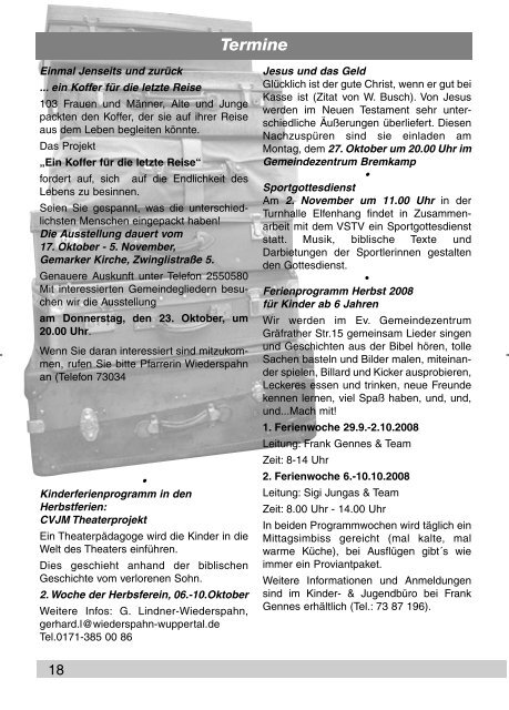 3. Oktober - Erntedank - Evangelische Kirchengemeinde Vohwinkel