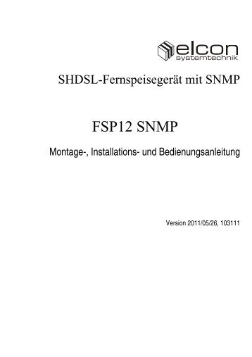 FSP12 SNMP - Elcon Systemtechnik