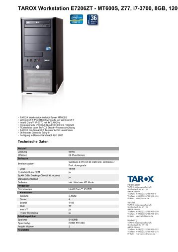 1204683 TAROX Workstation E7206ZT