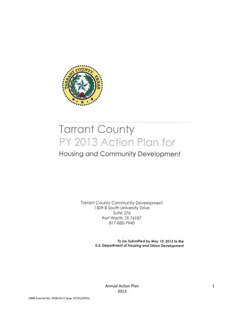 PY 2013 Action Plan - Draft - Tarrant County