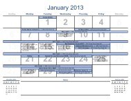 Training Calendar -- 2013 - Tarrant County