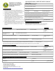 Application for Certificate - Tarrant County