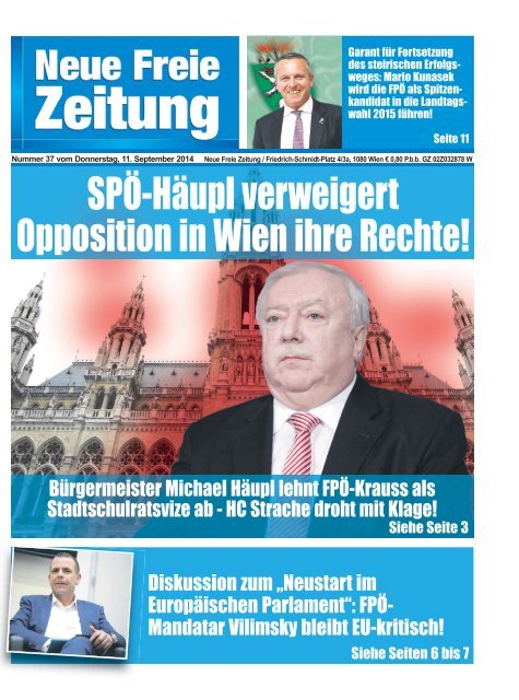SPÖ-Häupl verweigert Opposition in Wien ihre Rechte!