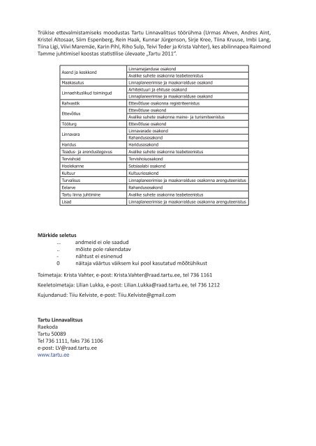 Statistiline Ã¼levaade TARTU 2011 (5,8 MB pdf)